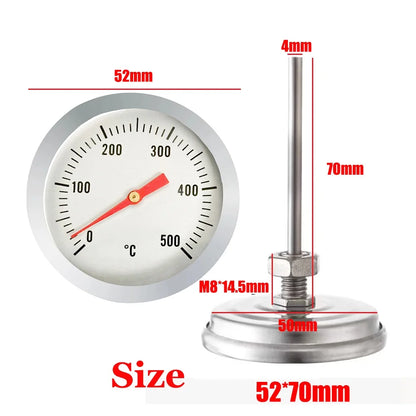 0-500 Celsius 52mm Diameter Instant Read Oven Thermometer Kitchen Home Baking Household Cooking Temp Gauge BBQ Smoker Grill…