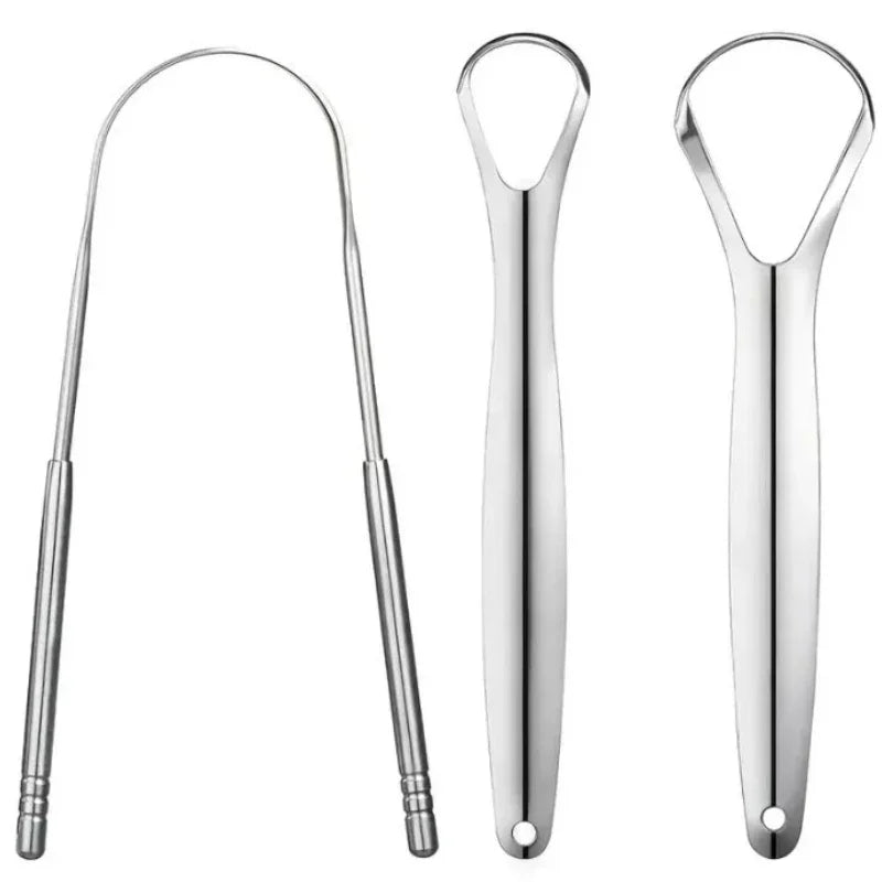 Premium 1pcs/3pcs Metal Tongue Scraper Cleaner for Adults & Kids Portable Stainless Steel Tongue Scrapers Brushes for Removi…