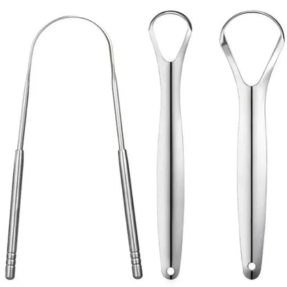 Premium 1pcs/3pcs Metal Tongue Scraper Cleaner for Adults & Kids Portable Stainless Steel Tongue Scrapers Brushes for Removi…