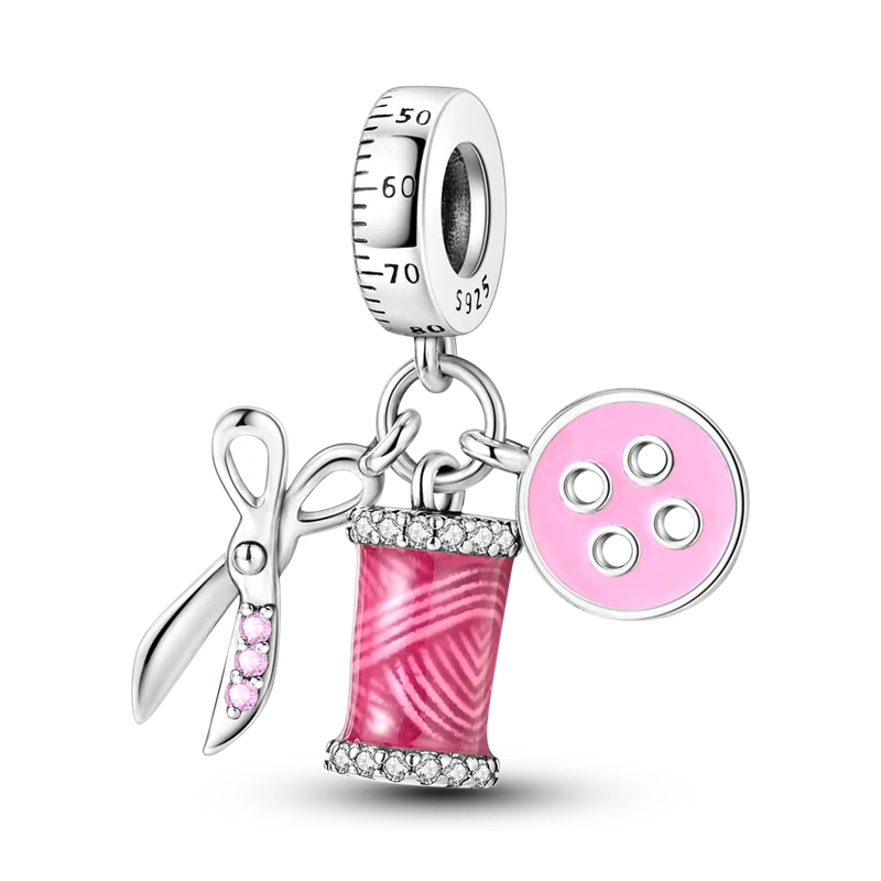 2026 Hot Sale Charms Bead 925 Sterling Silver Pink Butterfly Luminous Firefly Dangle Fit Bangle Bracelet Necklace DIY Jewelr…