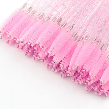 5/25/50 PCS Makeup Brushes Pink Crystal Eyelashes Brush Reusable Fake Lashes Extension Supplies False Eyelash Make up Tool H…