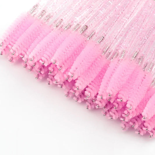 5/25/50 PCS Makeup Brushes Pink Crystal Eyelashes Brush Reusable Fake Lashes Extension Supplies False Eyelash Make up Tool H…