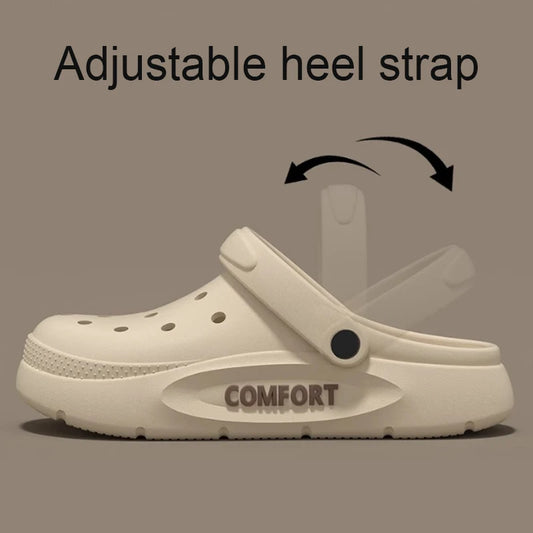 Women's Men's Slippers Summer Anti-Slip Couple Hollow Covered Toe Indoor Outdoor Casual Thick Bottom Sandals for Home Adults…