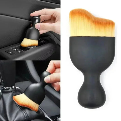 Car Interior Cleaning Brush Conditioner Air Outlet Soft Fur Clean Brushes with Shells Crevice Dust Removal Detailing Brush T…