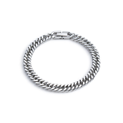Stainless Steel Braided Double Row Front and Rear Fish Scale Alloy Magnetic Buckle Bracelet with Keel Jewelry New Model - im…