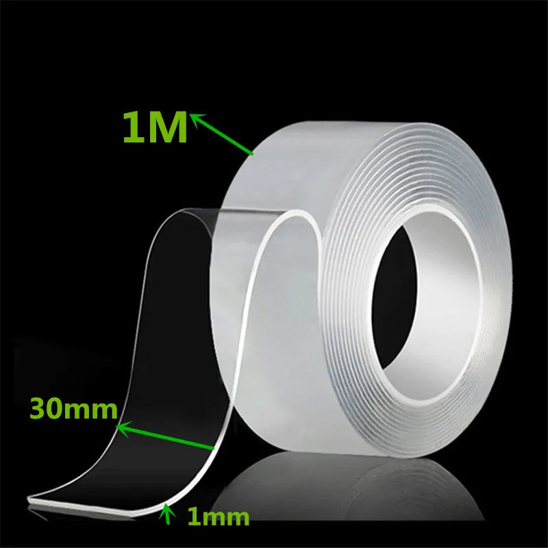 1m 2m 3m 5m Nano Tape Double Sided Tape Transparent Reusable Waterproof Adhesive Strong Tapes Cleanable Kitchen Bathroom Sup…