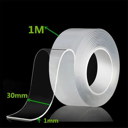 1m 2m 3m 5m Nano Tape Double Sided Tape Transparent Reusable Waterproof Adhesive Strong Tapes Cleanable Kitchen Bathroom Sup…