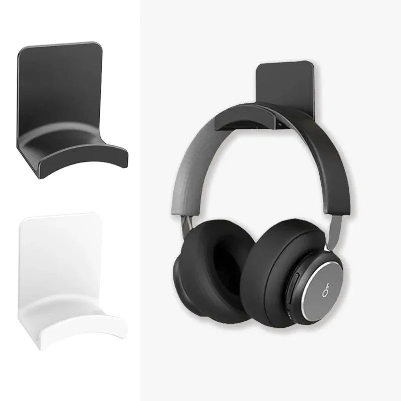 Universal Headphone Stand Adhensive Plastic Wall Mount Hanger Under Desk Headset Rack Holder Support for Gaming Earphone Bra…