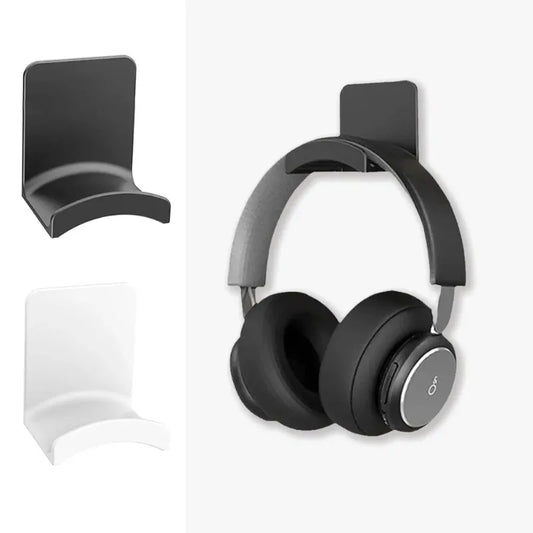 Universal Headphone Stand Adhensive Plastic Wall Mount Hanger Under Desk Headset Rack Holder Support for Gaming Earphone Bra…