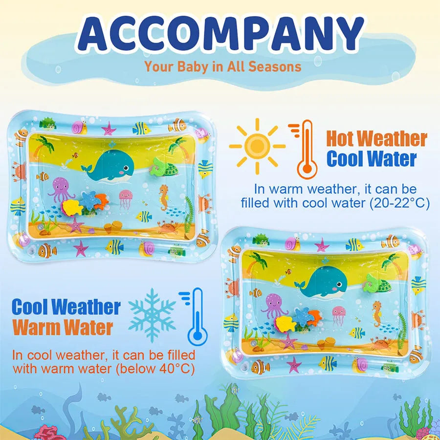 Baby Water Play Mat Inflatable Cushion PVC Infant Tummy Time Toddler Water Pad For Kids Early Education Developing Activity…