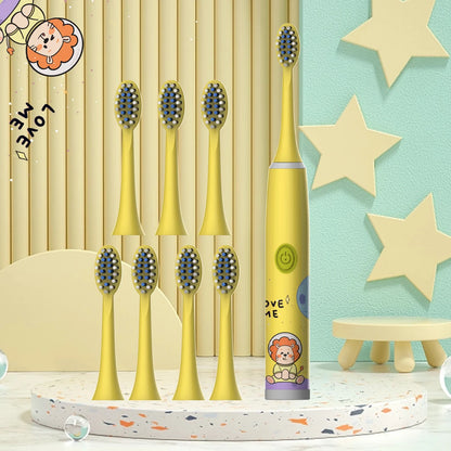 Children's Electric Toothbrush Color Cartoon Space Series Children's Soft Hair Cleaning Brush (Battery Not Included) - image…