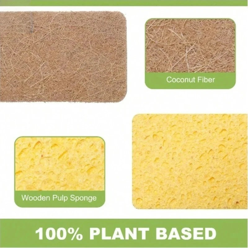 Biodegradable compostable cellulose and coconut scrubbing sponge -6 eco-friendly sponge tableware pieces - image 4