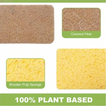 Biodegradable compostable cellulose and coconut scrubbing sponge -6 eco-friendly sponge tableware pieces - image 4