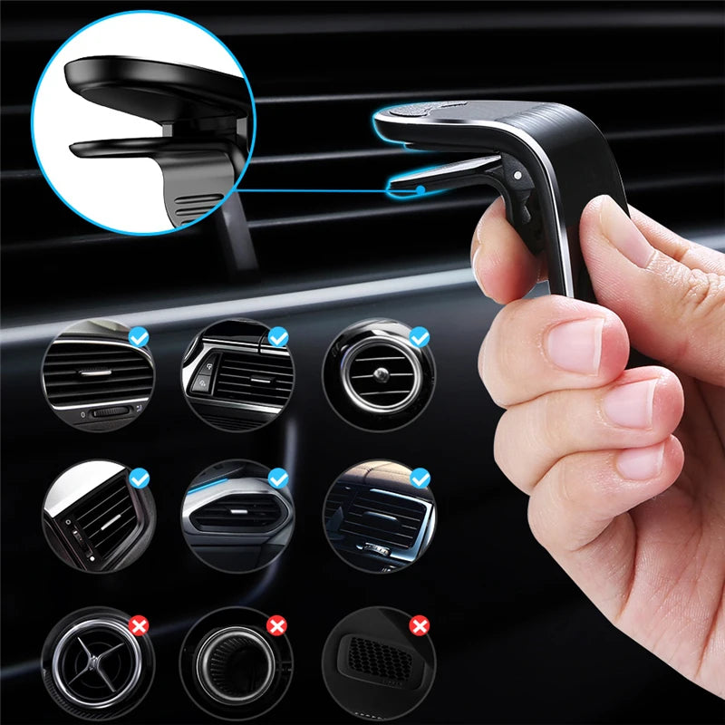 Magnetic Car Phone Holder Air Vent Clip Mount 360 Rotation Mobile Bracket GPS Cell Phone Stand in Car For IPhone Samsung Hua…