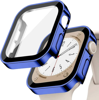 Tempered Glass+Cover For Apple Watch 11 10 9 8 7 46mm 42mm PC Bumper Screen Protector Case iWatch Series 7 6 5 4 SE3 44 40 4…