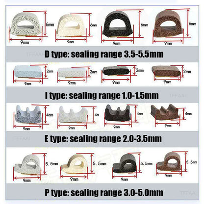 5m/10m Door Seal Strip Diep Self-adhesive Draft Stopper Tape Window Weather Stripping Insulation Noise Rubber Sealing Strip…