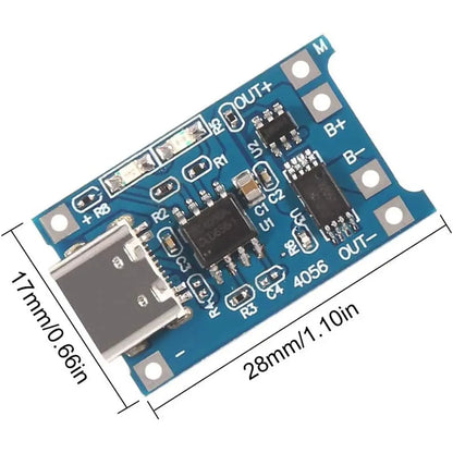 10pcs 5V 1A 18650 Lithium Battery Charging Board TP4056 Lithium Charging Mini/Micro USB Type C Charge Module With Protect -…