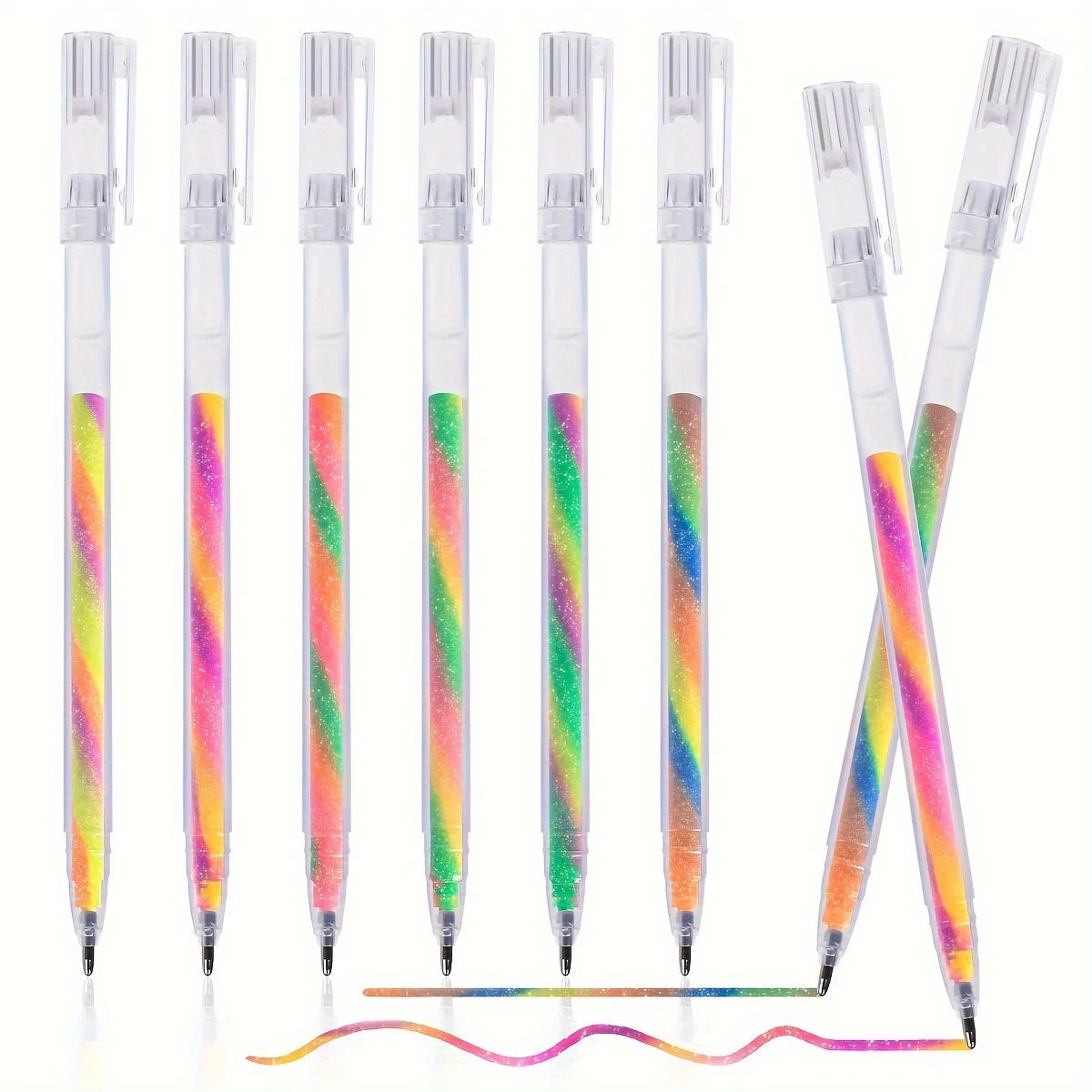 6pcs Glitter Gel Highlighter Pens Set - 1.2mm Vibrant Colors, Smooth Writing, Perfect for Journals, DIY Crafts, Greeting Car…