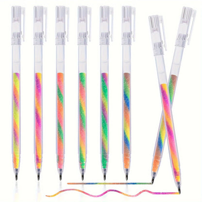 6pcs Glitter Gel Highlighter Pens Set - 1.2mm Vibrant Colors, Smooth Writing, Perfect for Journals, DIY Crafts, Greeting Car…