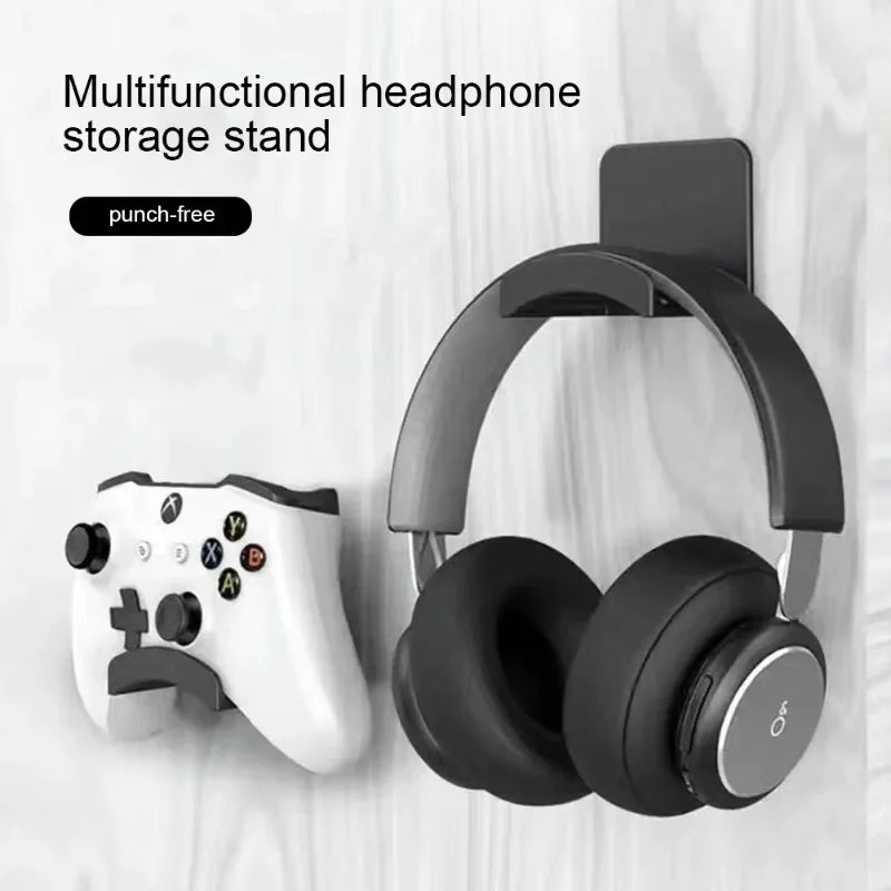 Universal Headphone Stand Adhensive Plastic Wall Mount Hanger Under Desk Headset Rack Holder Support for Gaming Earphone Bra…