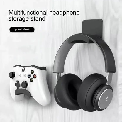 Universal Headphone Stand Adhensive Plastic Wall Mount Hanger Under Desk Headset Rack Holder Support for Gaming Earphone Bra…