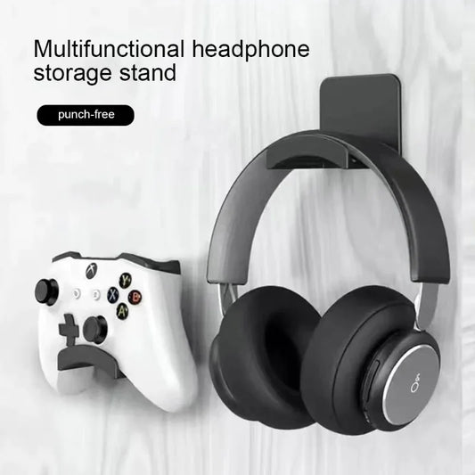 Universal Headphone Stand Adhensive Plastic Wall Mount Hanger Under Desk Headset Rack Holder Support for Gaming Earphone Bra…