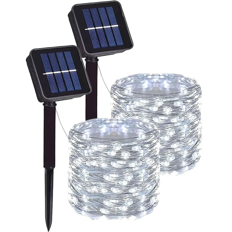 Fairy Lights Solar Garden Lights String Lights with 8 Modes Waterproof Wire Lights for Patio Yard Trees Christmas Party - im…