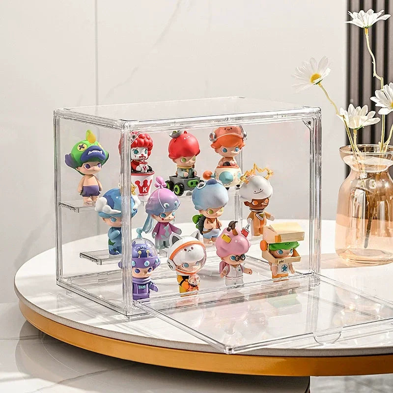 1/2/3/4PCS Acrylic Clear Display Storage Box for Fingures Foldable Display Case for Figurines Dolls Action Figure Organizer…