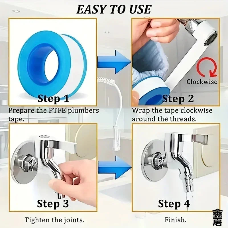 10 PCS Seal Tape Thread Seal Waterproof Leak Tape Duct Tape Plumbing Fitting Oil-Free Repair Tool Adhesives Sealants - image…