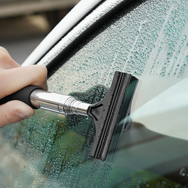 Car Rearview Mirror Wiper Cleaning Tool Auto Glass Mist Cleaner Scraper Car Accessories Handle Telescopic Window Cleaning Br…
