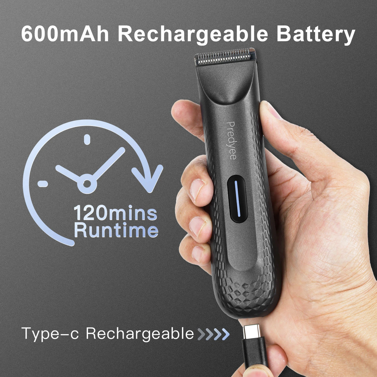 Electric Groin Hair Trimmer for Men,Body Groomer & Pubic Waterproof Hair Trimmer,Replaceable Ceramic Blade - image 5