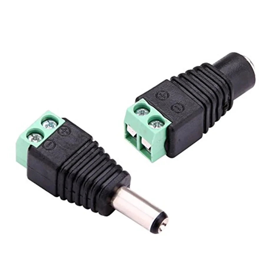 5pairs DC 12V Female And Male Connectors 5.5x2.1mm Power Plug Adapter Jacks Sockets For Signal Color LED Strip Light CCTV Ca…