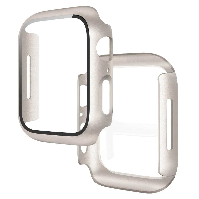 Tempered Glass+Cover For Apple Watch 11 10 9 8 7 46mm 42mm PC Bumper Screen Protector Case iWatch Series 7 6 5 4 SE3 44 40 4…