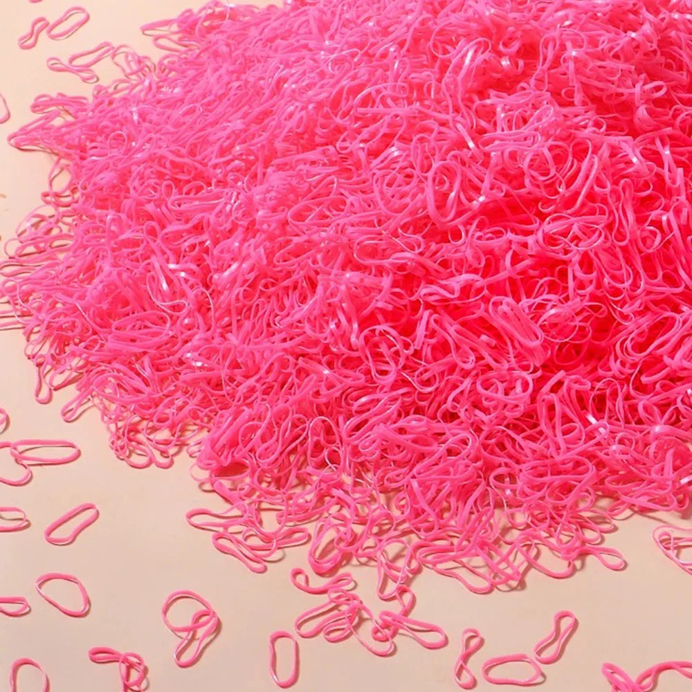 500/1000/2000pcs Girls Colourful Disposable Rubber Band Hair Ties Headband Children Ponytail Holder Bands Kids Hair Accessor…