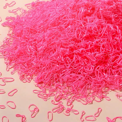 500/1000/2000pcs Girls Colourful Disposable Rubber Band Hair Ties Headband Children Ponytail Holder Bands Kids Hair Accessor…