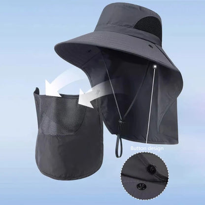 Summer Sun Hats UV Protection Outdoor Hunting Fishing Cap For Men Women Hiking Camping Visor Bucket Hat Neck Flap Fisherman…
