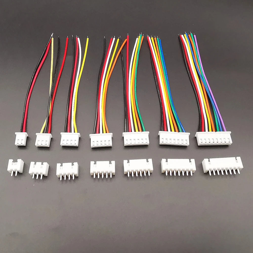 5Sets JST XH2.54 XH 2.54mm Wire Cable Connector 2/3/4/5/6/7/8 Pin Male and Female Plug Socket 10cm 20cm Wire Length 26AWG -…