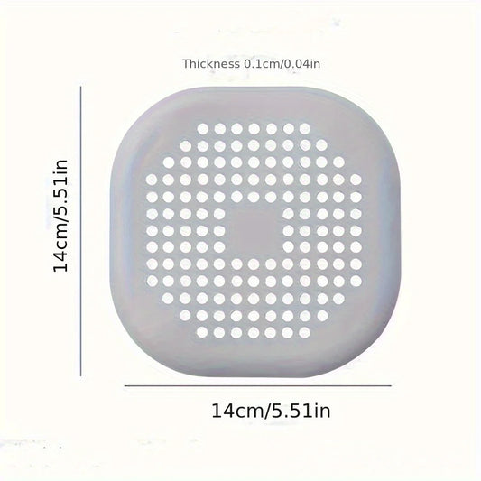 Square Silicone Drain Sticker Bathroom Sewer Hair Filter Drain Cover Household Bathroom Drain Mat - image 2