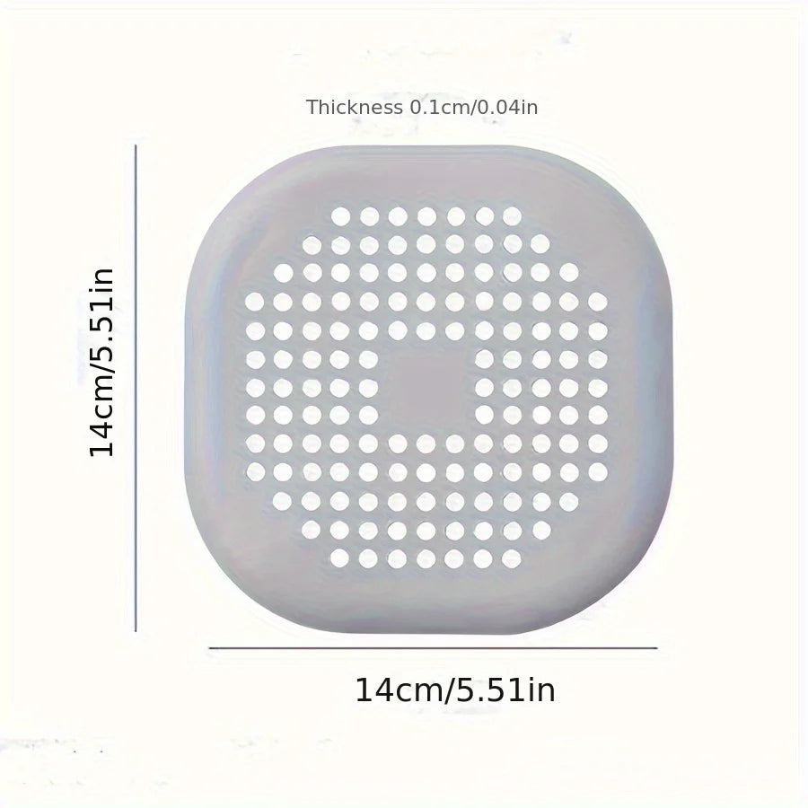 Square Silicone Drain Sticker Bathroom Sewer Hair Filter Drain Cover Household Bathroom Drain Mat - image 2