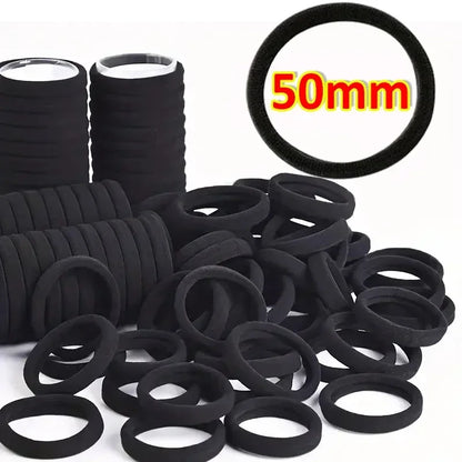 High Elastic Hair Bands for Women Girls Black Basic Hair Tie Headband Simple Ponytail Holder Headwear Hair Accessories - ima…