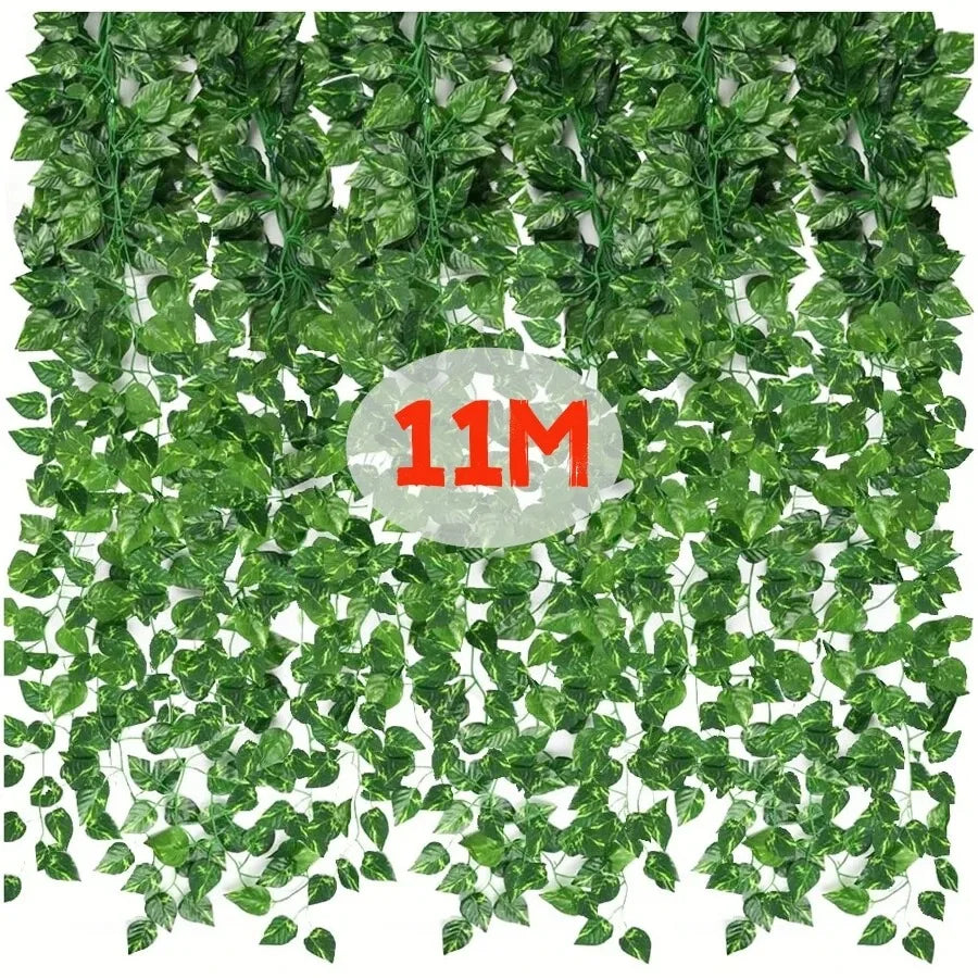 4/10M Artificial Plant Green Ivy Leaf Garland Fake Plant Creeper Hanging Vine Outdoor DIY Garden Wall Wedding Party Home Dec…