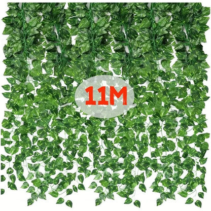 4/10M Artificial Plant Green Ivy Leaf Garland Fake Plant Creeper Hanging Vine Outdoor DIY Garden Wall Wedding Party Home Dec…