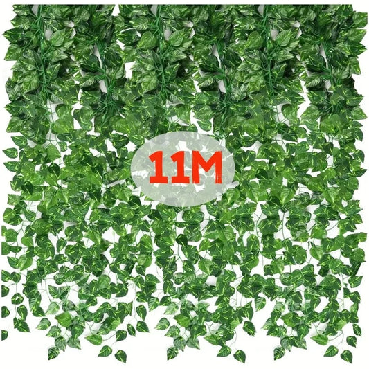 4/10M Artificial Plant Green Ivy Leaf Garland Fake Plant Creeper Hanging Vine Outdoor DIY Garden Wall Wedding Party Home Dec…