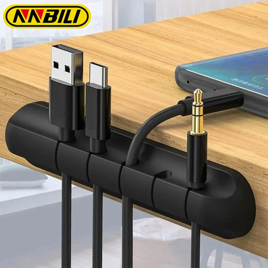 NNBILI Silicone USB Cable Organizer Cable Winder Desktop Tidy Management Clips Cable Holder for Mouse Headphone Wire Organiz…