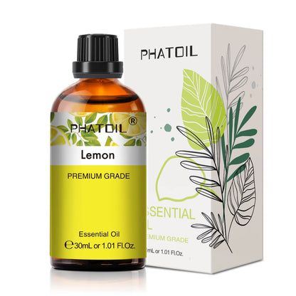 PHATOIL 1PCS Aromatherapy Essential Oil 30ml Lemon Eucalyptus Lavender Bergamot Jasmine Juniper Rose Vanilla Aroma Essential…