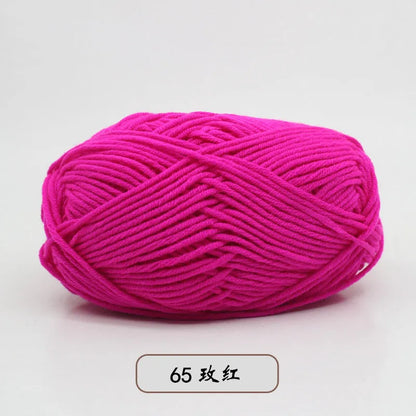 40-50g/Set 4ply Milk Cotton(80%) Knitting Yarn Needlework Dyed Lanas For Crochet Craft Sweater Hat Dolls At Low Price - imag…