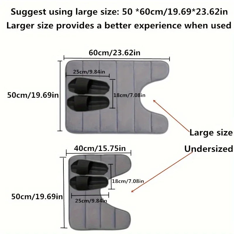 U-shaped toilet mat bathroom mat bathroom carpet bathroom carpet memory foam bath mat anti-skid super absorbent - image 6