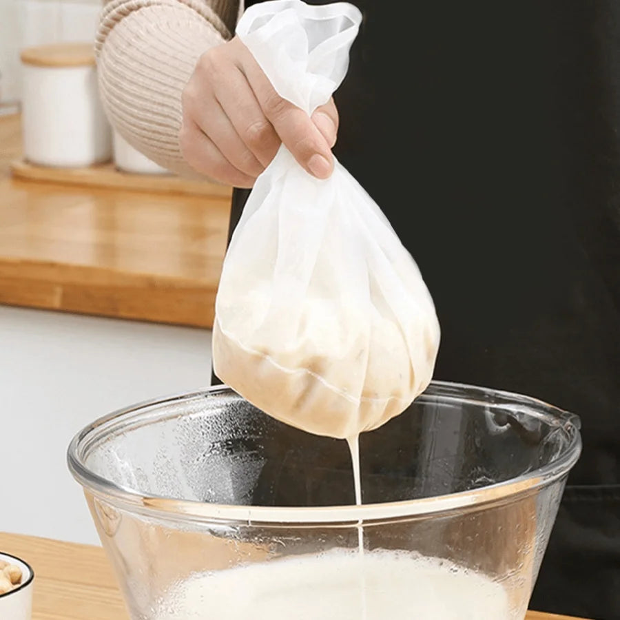 Reusable Cheese Cloth Bags-Fine Mesh Strainer for Yogurt,Juice,Coffee-Food-Safe Gauze Filtering Bags-Kitchen Cooking Accesso…