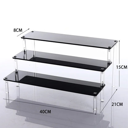 1-5 Tier Acrylic Display Stand Clear Display Riser Rack for Cupcake Perfume Doll Décor Organizer Amiibo Funko POP Figures DC…
