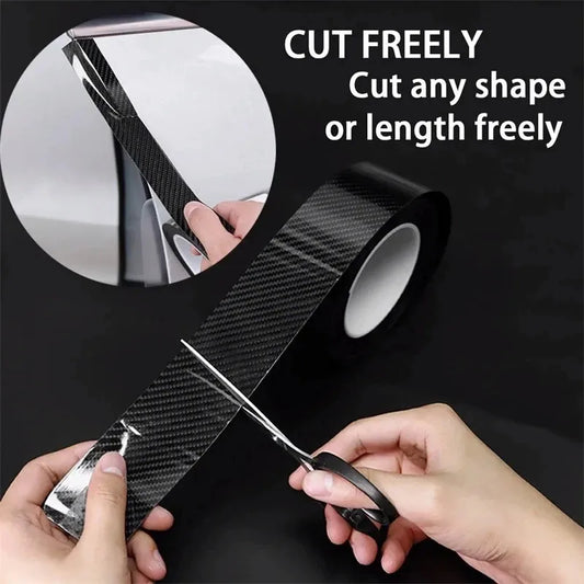 3D Nano Carbon Fiber Car Bumper Door Guard Protection Film 3m Car Door Sill Protector Sticker Black Waterproof Anti Scratch…